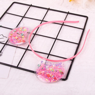 Candygirl Caurspīdīgas Kaķu Ausis Galvas saite Quicksand bantes Matu Stīpa Jauki Krāsaini Sequins Matu Lentes Meiteņu Princešu Matu Aksesuāri