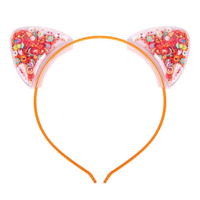 Candygirl Caurspīdīgas Kaķu Ausis Galvas saite Quicksand bantes Matu Stīpa Jauki Krāsaini Sequins Matu Lentes Meiteņu Princešu Matu Aksesuāri