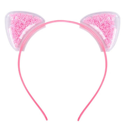 Candygirl Caurspīdīgas Kaķu Ausis Galvas saite Quicksand bantes Matu Stīpa Jauki Krāsaini Sequins Matu Lentes Meiteņu Princešu Matu Aksesuāri