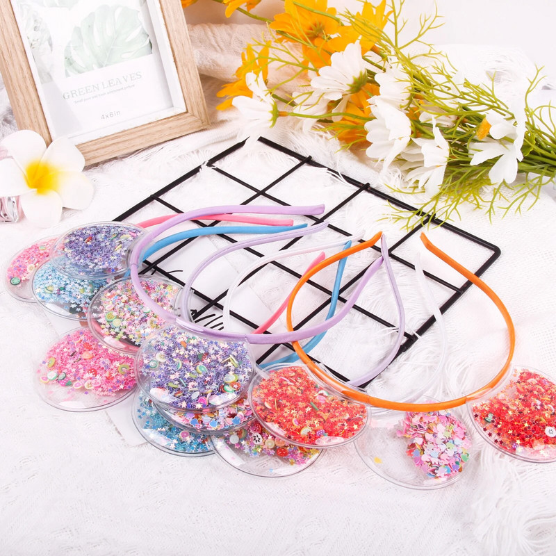 Candygirl Caurspīdīgas Kaķu Ausis Galvas saite Quicksand bantes Matu Stīpa Jauki Krāsaini Sequins Matu Lentes Meiteņu Princešu Matu Aksesuāri