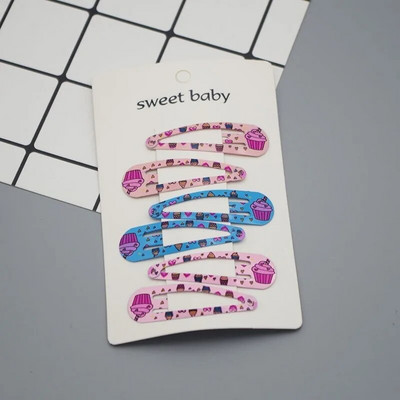 6 gab. Jauna jauka multfilma metāla apdruka krāsaina dzīvnieku mazuļa BB klipsi meiteņu matu sprādzes matu sprādzes bērniem galvassegas bērnu aksesuāri