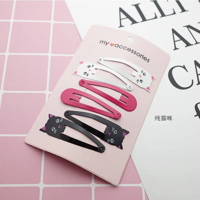 6 gab. Jauna jauka multfilma metāla apdruka krāsaina dzīvnieku mazuļa BB klipsi meiteņu matu sprādzes matu sprādzes bērniem galvassegas bērnu aksesuāri