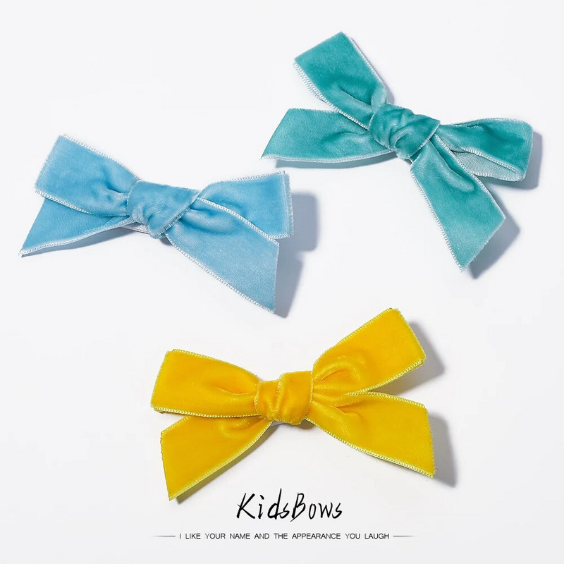 2Pcs/Set 3'' pune baršunaste mašne za kosu za djevojčice Koje za kosu Baby Boutique Ukosnice Ručno izrađene ukosnice Pokrivala za glavu Dječji dodaci za kosu