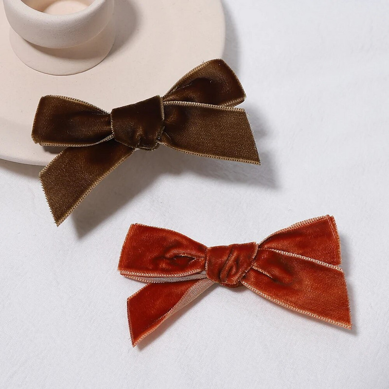 2Pcs/Set 3'' pune baršunaste mašne za kosu za djevojčice Koje za kosu Baby Boutique Ukosnice Ručno izrađene ukosnice Pokrivala za glavu Dječji dodaci za kosu