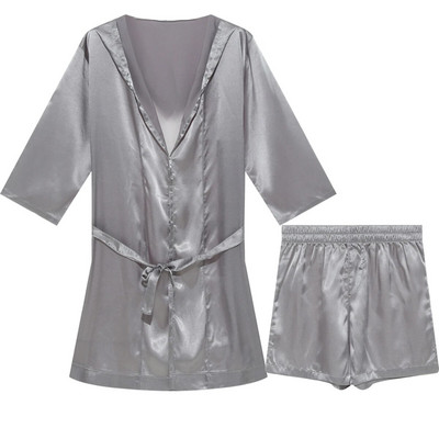 Robă kimono cu pete de mătase pentru bărbați Set de pantaloni scurți halate de baie Robe de pijama halate sexy Robe din satin Rochii de dormit Robe de casă Cămașă de noapte