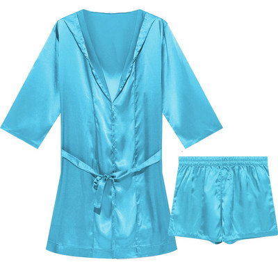 Robă kimono cu pete de mătase pentru bărbați Set de pantaloni scurți halate de baie Robe de pijama halate sexy Robe din satin Rochii de dormit Robe de casă Cămașă de noapte