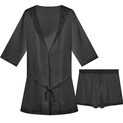 Robă kimono cu pete de mătase pentru bărbați Set de pantaloni scurți halate de baie Robe de pijama halate sexy Robe din satin Rochii de dormit Robe de casă Cămașă de noapte
