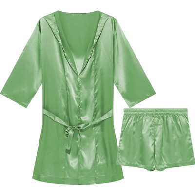 Robă kimono cu pete de mătase pentru bărbați Set de pantaloni scurți halate de baie Robe de pijama halate sexy Robe din satin Rochii de dormit Robe de casă Cămașă de noapte