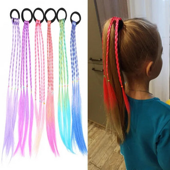 Корейска мода Детска перука Плитки Момичета Мръсна плитка Въже за коса Детски градиентни шноли Шапки Бебешки Детски аксесоари за коса
