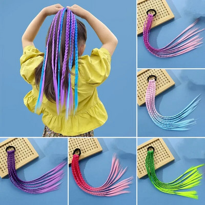 Корейска мода Детска перука Плитки Момичета Мръсна плитка Въже за коса Детски градиентни шноли Шапки Бебешки Детски аксесоари за коса
