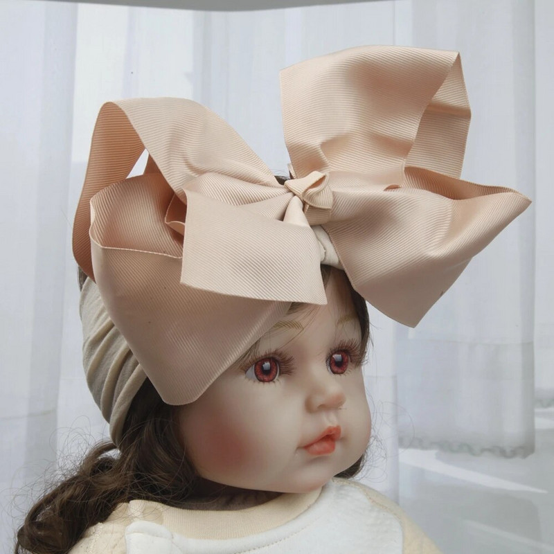 8 collu bantes Neilona galvas lentes zīdaiņiem Meitenēm Bērni Mīkstas bantes Mezgls Turbāns Matu lentes Bērnu matu aksesuāri Bērnu galvassegas