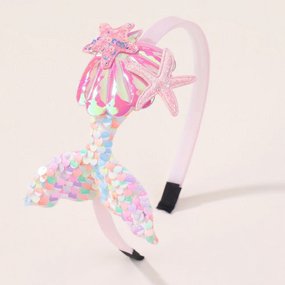 1gab. Daudzslāņu vizulis Nāras galvas lentes meitenēm Varavīksnes sirēna pērles Matu lentes Roku darbs Galvassegas Bērnu matu aksesuāri