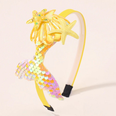 1gab. Daudzslāņu vizulis Nāras galvas lentes meitenēm Varavīksnes sirēna pērles Matu lentes Roku darbs Galvassegas Bērnu matu aksesuāri