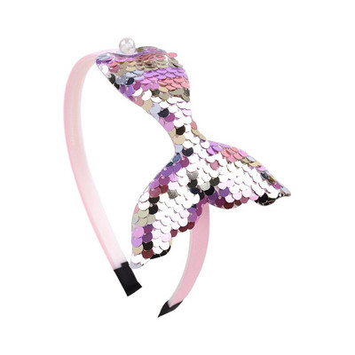 1gab. Daudzslāņu vizulis Nāras galvas lentes meitenēm Varavīksnes sirēna pērles Matu lentes Roku darbs Galvassegas Bērnu matu aksesuāri