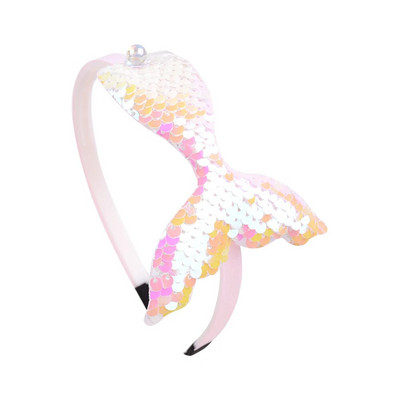 1gab. Daudzslāņu vizulis Nāras galvas lentes meitenēm Varavīksnes sirēna pērles Matu lentes Roku darbs Galvassegas Bērnu matu aksesuāri