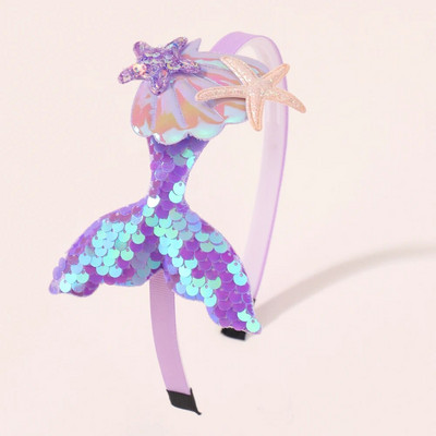 1gab. Daudzslāņu vizulis Nāras galvas lentes meitenēm Varavīksnes sirēna pērles Matu lentes Roku darbs Galvassegas Bērnu matu aksesuāri