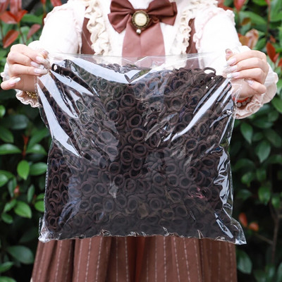 200 tk Naiste tüdrukute värvilised nailonist elastsed juuksepaelad, hobusesaba, väikesed juuksepaelad kummipaelad Scrunchie juuste aksessuaarid