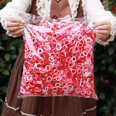 200 tk Naiste tüdrukute värvilised nailonist elastsed juuksepaelad, hobusesaba, väikesed juuksepaelad kummipaelad Scrunchie juuste aksessuaarid