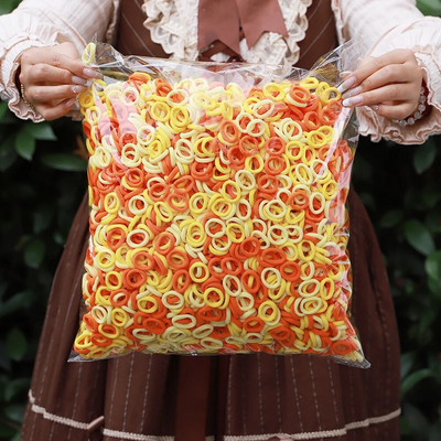 200 tk Naiste tüdrukute värvilised nailonist elastsed juuksepaelad, hobusesaba, väikesed juuksepaelad kummipaelad Scrunchie juuste aksessuaarid