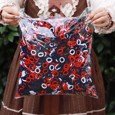 200 tk Naiste tüdrukute värvilised nailonist elastsed juuksepaelad, hobusesaba, väikesed juuksepaelad kummipaelad Scrunchie juuste aksessuaarid