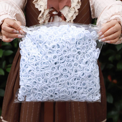 200 tk Naiste tüdrukute värvilised nailonist elastsed juuksepaelad, hobusesaba, väikesed juuksepaelad kummipaelad Scrunchie juuste aksessuaarid