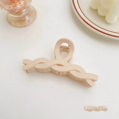 Μόδα Γυναικείες Χρώμα καφέ Μεγάλα νύχια μαλλιών Ακρυλικές φουρκέτες Crab Barrette Κοριάτικο Στολίδι Αξεσουάρ μαλλιών