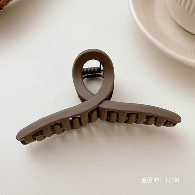 Μόδα Γυναικείες Χρώμα καφέ Μεγάλα νύχια μαλλιών Ακρυλικές φουρκέτες Crab Barrette Κοριάτικο Στολίδι Αξεσουάρ μαλλιών