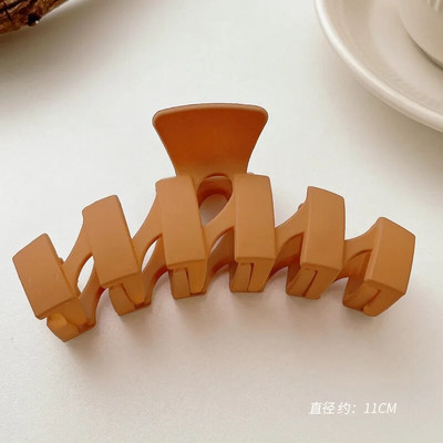 Μόδα Γυναικείες Χρώμα καφέ Μεγάλα νύχια μαλλιών Ακρυλικές φουρκέτες Crab Barrette Κοριάτικο Στολίδι Αξεσουάρ μαλλιών