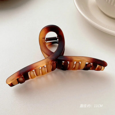 Μόδα Γυναικείες Χρώμα καφέ Μεγάλα νύχια μαλλιών Ακρυλικές φουρκέτες Crab Barrette Κοριάτικο Στολίδι Αξεσουάρ μαλλιών