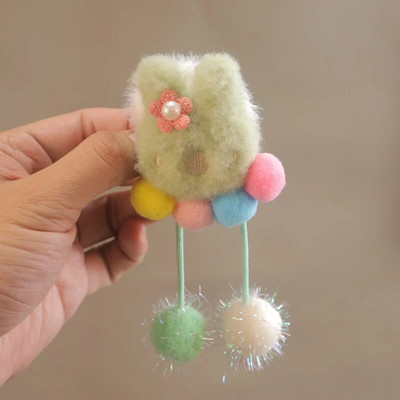 Drăguț Desene Animat Pluș Iepure Panda Floare Păpușă Minge Colorată Pandantiv Frânghie Păr Copii Prințese Fete Coadă de Cal Bentita Accesorii