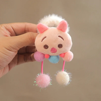 Drăguț Desene Animat Pluș Iepure Panda Floare Păpușă Minge Colorată Pandantiv Frânghie Păr Copii Prințese Fete Coadă de Cal Bentita Accesorii