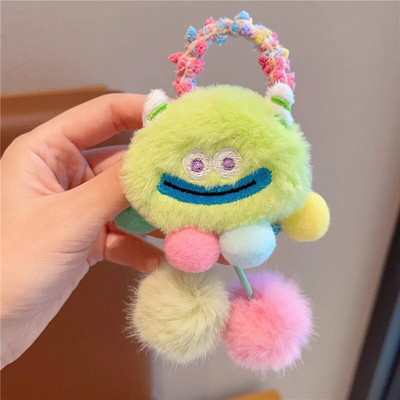 Drăguț Desene Animat Pluș Iepure Panda Floare Păpușă Minge Colorată Pandantiv Frânghie Păr Copii Prințese Fete Coadă de Cal Bentita Accesorii