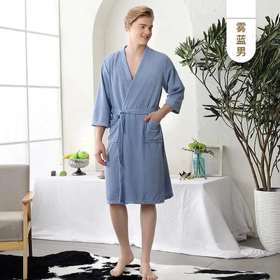 Vasaras vīriešu halāts Vasaras satīna guļamveļa kimono seksīga brīva peldmētelis vīriešu zīdaini satīna naktskrekls naktsveļa mājas apģērbs