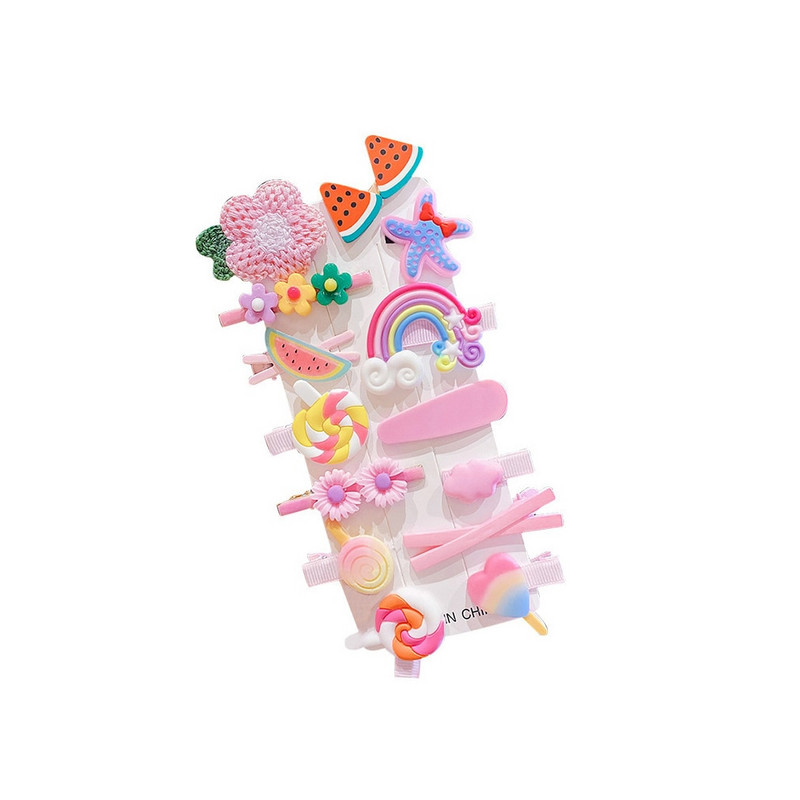 Vaikiškų plaukų segtukų rinkinys Gyvūnų vaisiai Mieli Paprasti Animaciniai Šoniniai Klipai Nauji Vaikiški galvos apdangalai Didmeninė prekyba