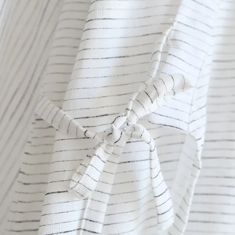 Vīriešu garie peldmēteļi Kokvilnas audums Pavasara un vasaras kimono halāts Liela izmēra vīriešu svītrains peldmētelis Mājas sviedri kūpošs apģērbs