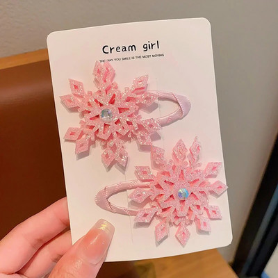 2 TK Uus Printsess Snowflake Tüdrukud Armasad juuksenõelad Laste Peakatted Hairgrip Juukseklambrid Barrettes Juukseaksessuaarid