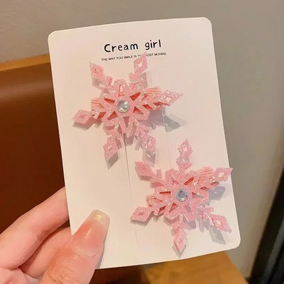 2 TK Uus Printsess Snowflake Tüdrukud Armasad juuksenõelad Laste Peakatted Hairgrip Juukseklambrid Barrettes Juukseaksessuaarid