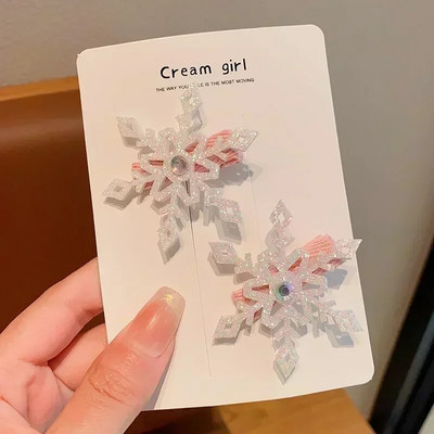 2 TK Uus Printsess Snowflake Tüdrukud Armasad juuksenõelad Laste Peakatted Hairgrip Juukseklambrid Barrettes Juukseaksessuaarid
