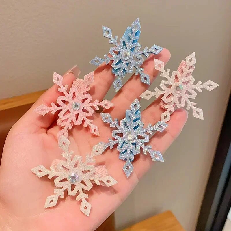 2 TK Uus Printsess Snowflake Tüdrukud Armasad juuksenõelad Laste Peakatted Hairgrip Juukseklambrid Barrettes Juukseaksessuaarid