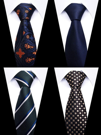 Вратовръзка Gravatas Мода Тъкани на едро 8 см вратовръзка Сватбени аксесоари Blue Man Dot Fit Group Party Office