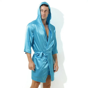 Sexy Sleepwear Ανδρικές Ρόμπες Μπουρνούζια Μαλακό μεταξένιο κοντομάνικο νυχτικό Ανδρικό φόρεμα σπιτιού Ανδρικές πιτζάμες (χωρίς σορτς)