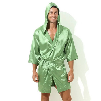 Sexy Sleepwear Ανδρικές Ρόμπες Μπουρνούζια Μαλακό μεταξένιο κοντομάνικο νυχτικό Ανδρικό φόρεμα σπιτιού Ανδρικές πιτζάμες (χωρίς σορτς)