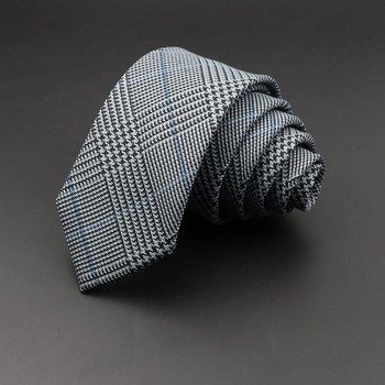 Мъжки вратовръзки 6 см класически памучни ръчно изработени кльощави сиви карирани вратовръзки на райета тясна яка тънка кашмирена ежедневна вратовръзка аксесоари подарък