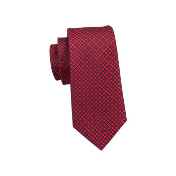 Σχεδιαστής υψηλής γραβάτας Κόκκινη μπορντό καρό μεταξωτή γαμήλια γραβάτα για άντρες Handky μανικετόκουμπα δώρο Ανδρική γραβάτα μόδας επαγγελματικό πάρτι Dropshiping