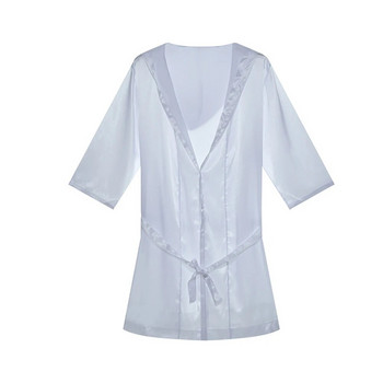 Мъжки халати с качулка Свободни сатенени копринени летни халати за баня Пижами Спално облекло Халат за баня Нощно облекло Кимоно Халат