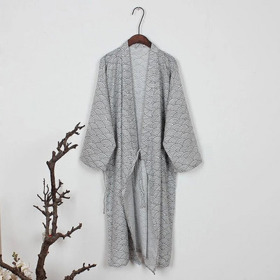 Fashion Kimono Bathrobe Cotton Soft Japanese Loose Fit Robe Gown Nightwear Sleepwear Pajamas Robes Male Clothing For Men