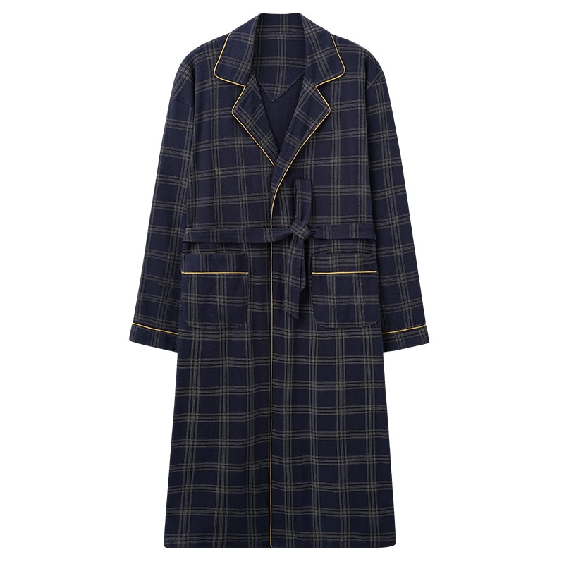 Naujausias M-4XL rudens chalatas vyriškas 100 % medvilninis miegui skirtas chalatas kimono chalatai vyrams languoti chalatai ilgas vonios chalatas nuotakos chalatas chalatas