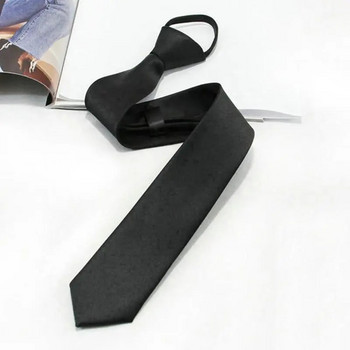 Черна вратовръзка с щипка Защитни връзки за мъже, жени Портиер Стюард Матова черна вратовръзка Черна погребална вратовръзка Аксесоари за дрехи