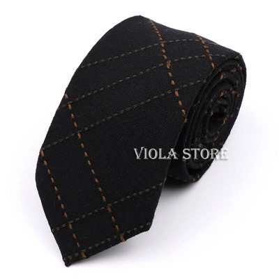Modes jauns, karsti rūtains, svītrains 100% kokvilnas kaklasaite 7 cm vīriešu elegants brūns haki sarkans tumši melns kāzu ballīšu uzvalks Cravat dāvanu aksesuārs