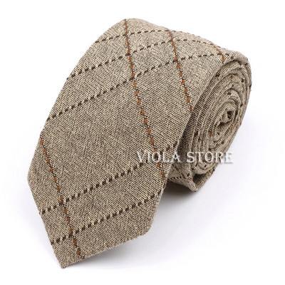 Modes jauns, karsti rūtains, svītrains 100% kokvilnas kaklasaite 7 cm vīriešu elegants brūns haki sarkans tumši melns kāzu ballīšu uzvalks Cravat dāvanu aksesuārs